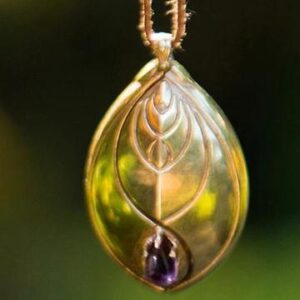 all things gifts image of a gold purple pendant protection of electro magnetic fields