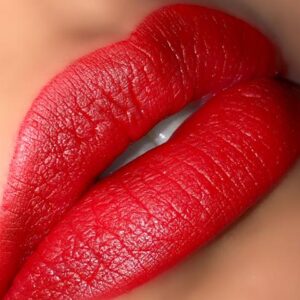 lipstick potions an image of red vivid shade on some lips 