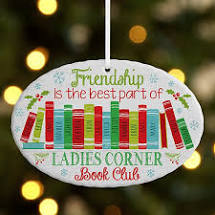 the picture says friendship is the best part of ladies corner book club with book in between the words